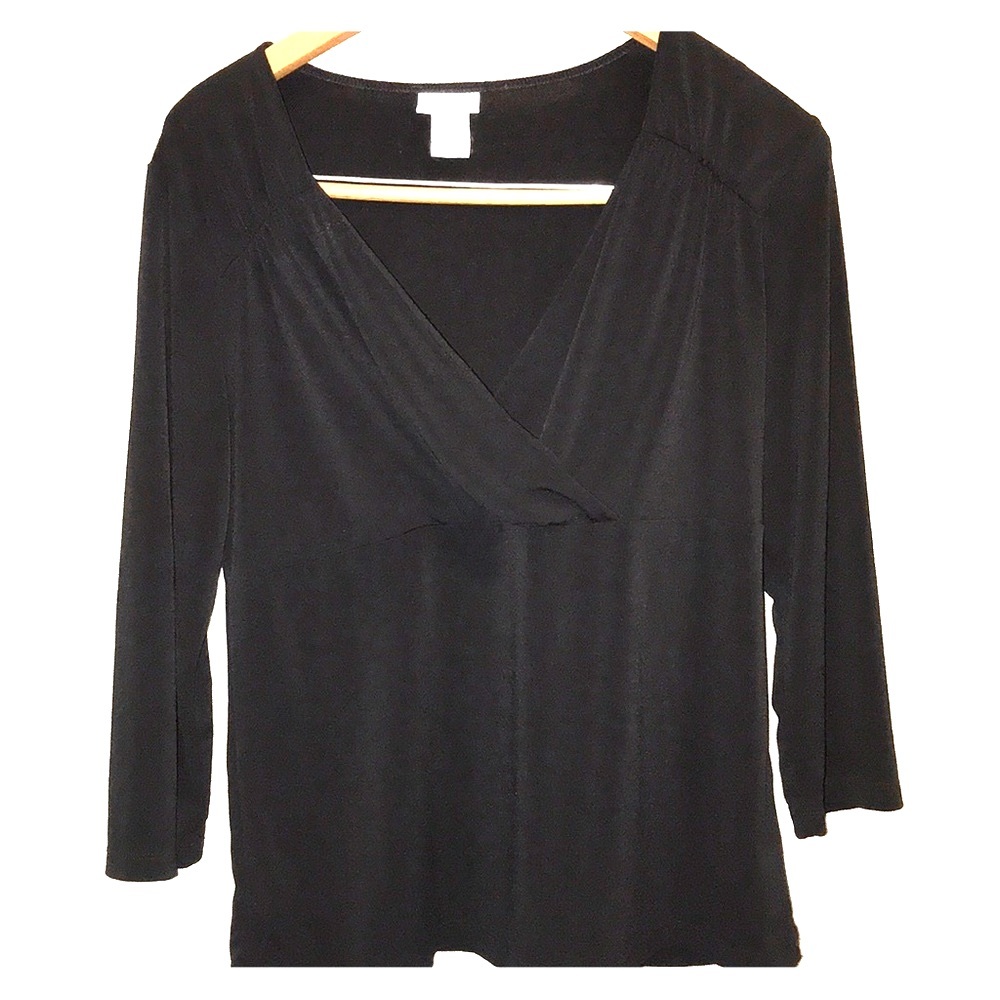 🌻 Jaclyn Smith Black 3/4-sleeve Top